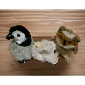 Folkmanis Hand Stage & Finger Puppets Penguin Chick Owl Lot Of 3